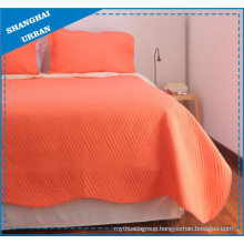Bright Orange Solid Polyester Quilt Set